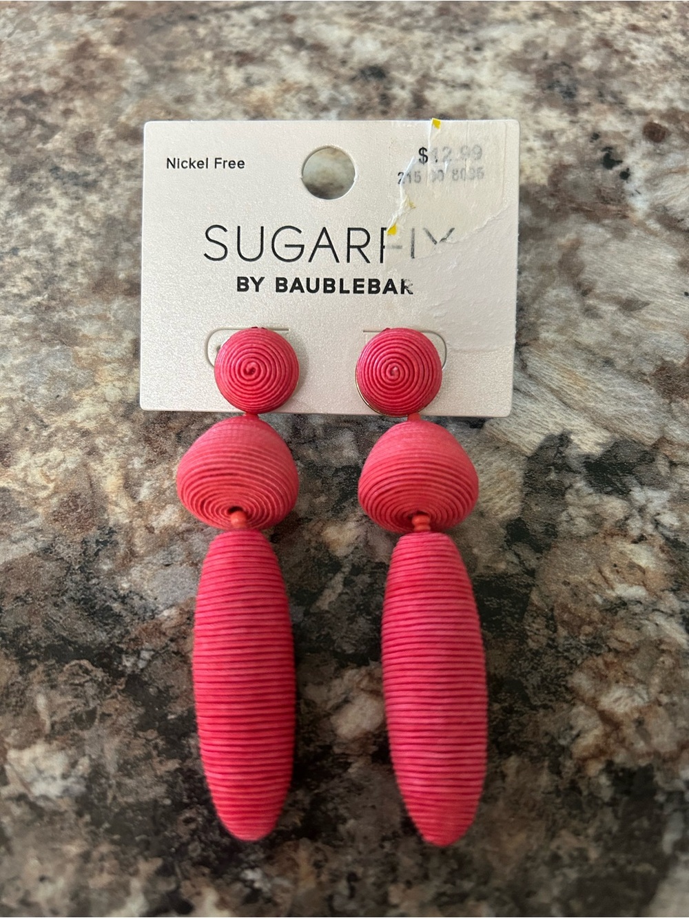 Sugarfix by BaubleBar Hot Pink Triple Drop Statement Earrings